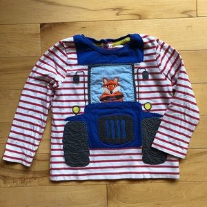 Baby Boden 3-4 year tractor and fox shirt.